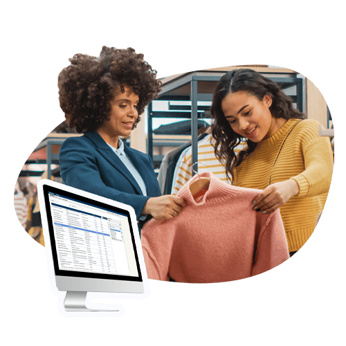DBS Purchasing Made Easier for Retail Businesses An employee checks out a customers merchandise with a POS from DBS.