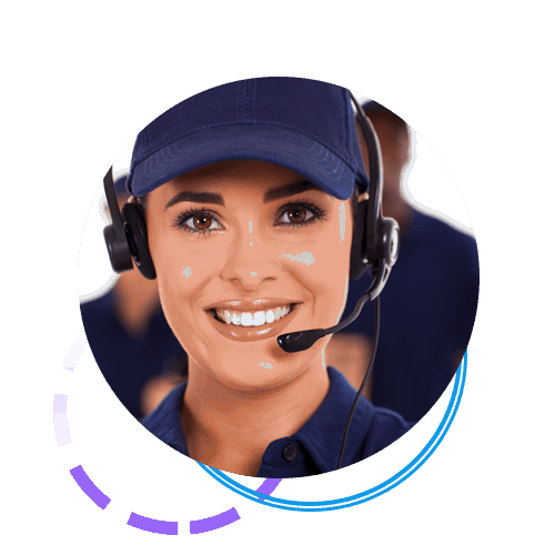 Woman technician with headset