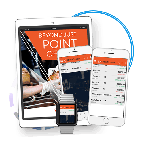 OrderCounter Hybrid Point of Sale Solutions on iPad, iPhones and smartwatch