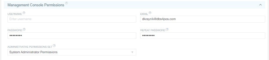 Management Console Permissions - Revel Systems Management Console Access