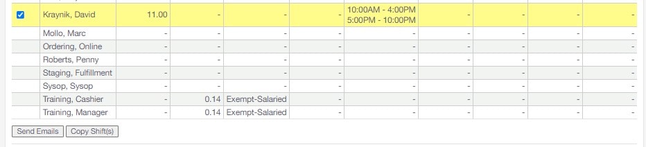 Send Email Button - Shift Schedule - Revel Systems Management Console Access