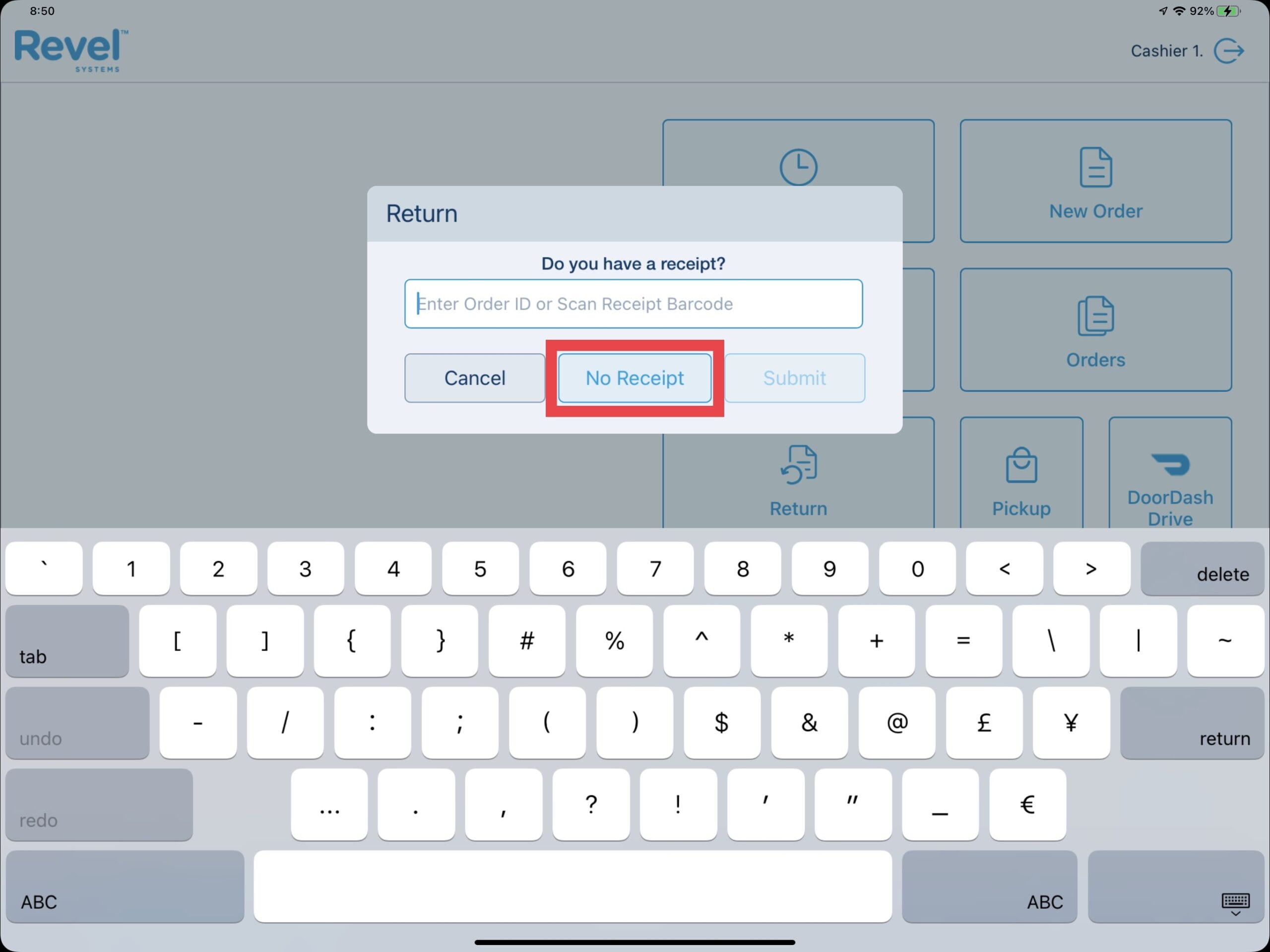 Returns Without Receipts - Returns & Comps with Revel Systems