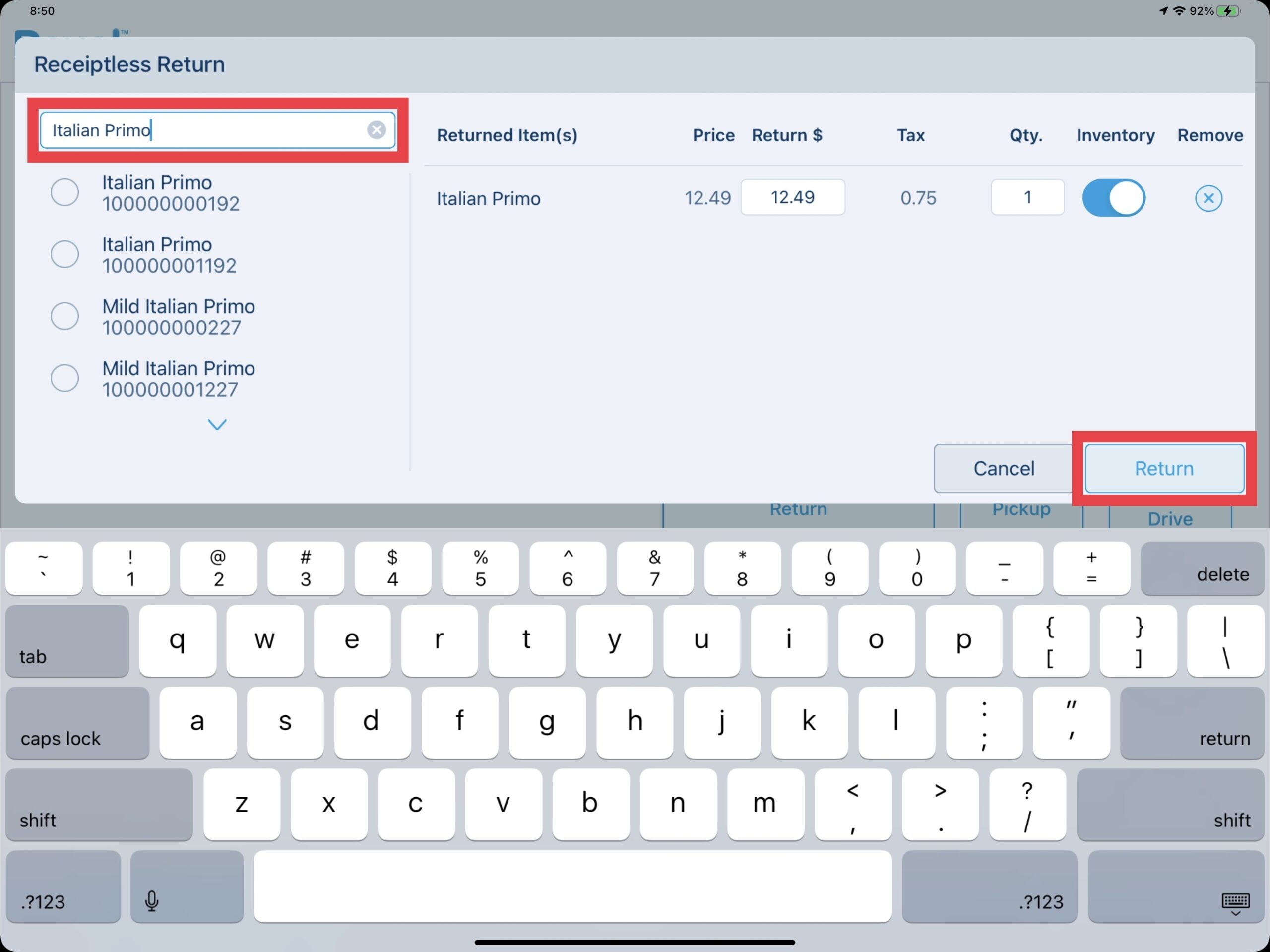 Product Search - Returns & Comps with Revel Systems