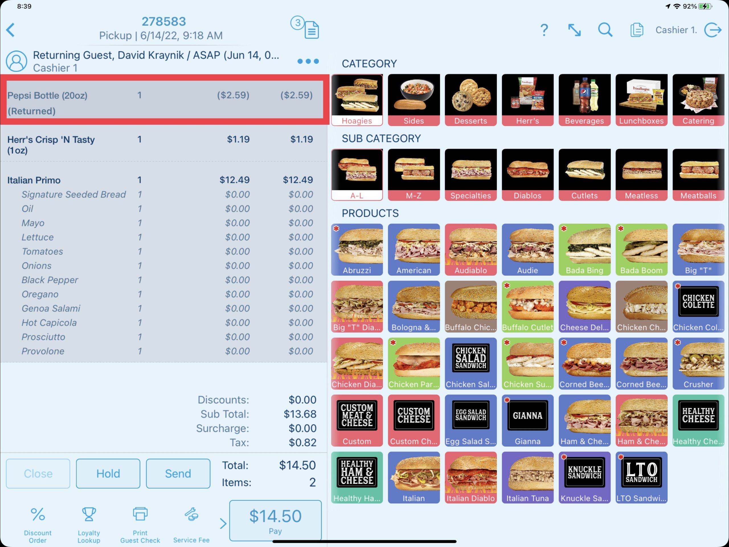 Returned product list - Returns & Comps with Revel Systems