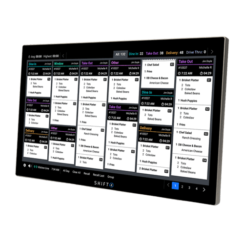 An advanced touchscreen SkyTab Kitchen Display with order management and transaction tracking.