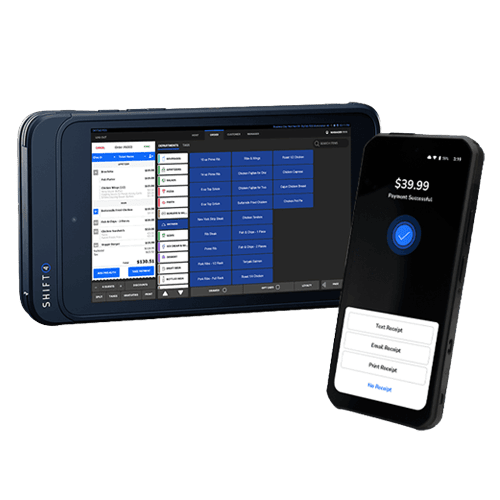 SkyTab Mobile payment device showing successful transaction confirmation.