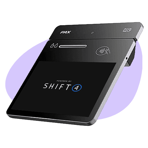 High-tech POS terminal with contactless payment capability.