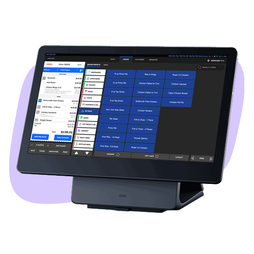 Advanced POS terminal for restaurant and order taking and seamless payments.