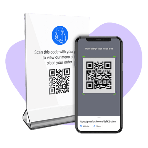 QR code for digital point of sale transactions at restaurants and shops.