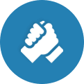 Handshake Round DBS Point of Sale Icon Blue