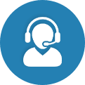 Support Member Round DBS Point of Sale Icon Blue