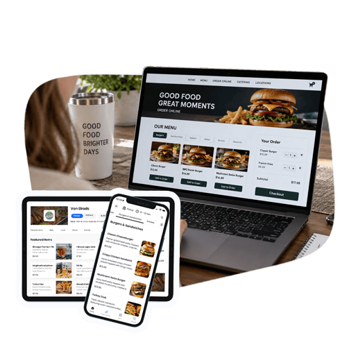 Woman using an online ordering platform.